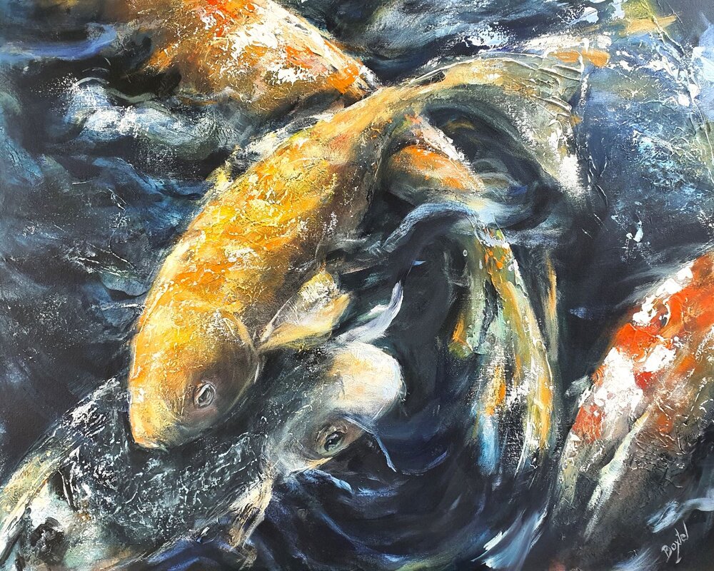 KOI fish painting Vissen schilderij