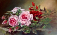 Schilderij met Rozen